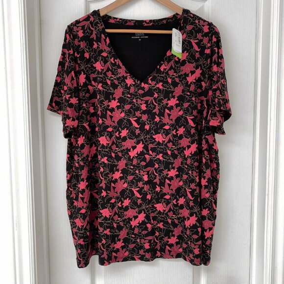 Penningtons - Penn Essentials - Printed Floral Slinky Tee 2X - Picture 1 of 8